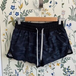 Vuori Clementine Camo Shorts in Black and Gray